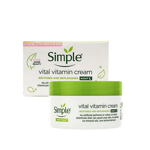 0014820_-vital-vitamin-50-.jpeg کرم ترمیم کننده و ویتامینه شب سیمپل مدل Vital Vitamin حجم 50 میلی لیتر - تصویر 1